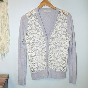 LOFT Lace Front Cardigan